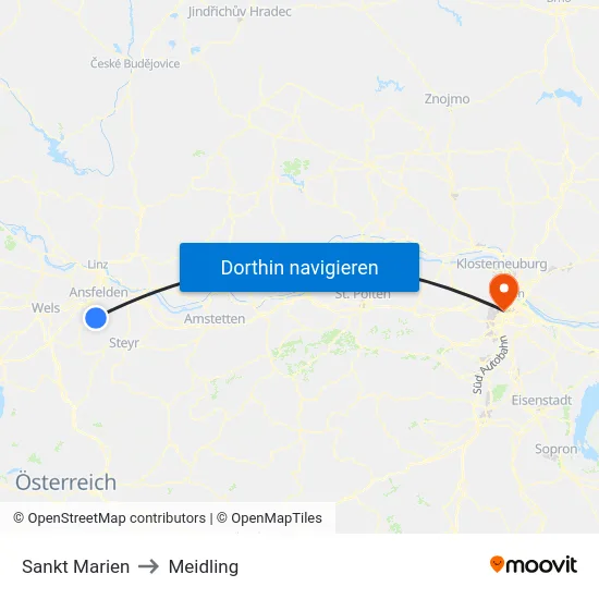 Sankt Marien to Meidling map