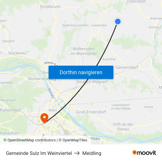 Gemeinde Sulz Im Weinviertel to Meidling map