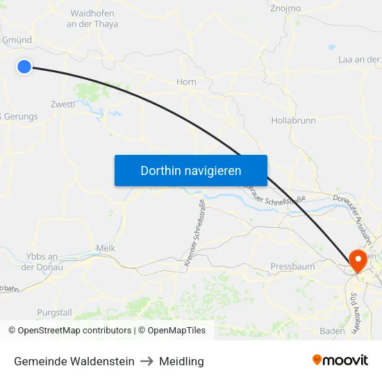Gemeinde Waldenstein to Meidling map