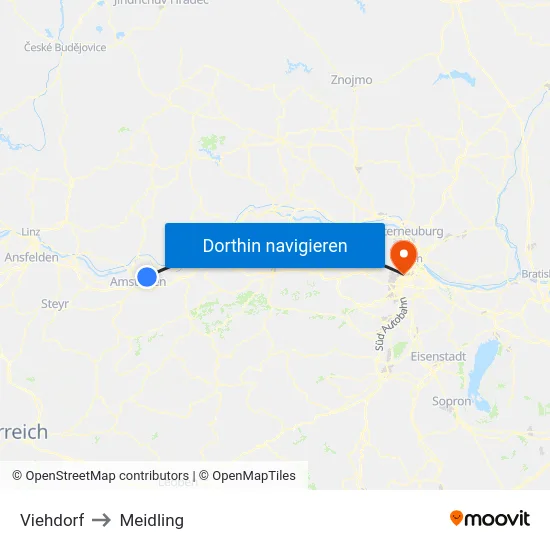 Viehdorf to Meidling map