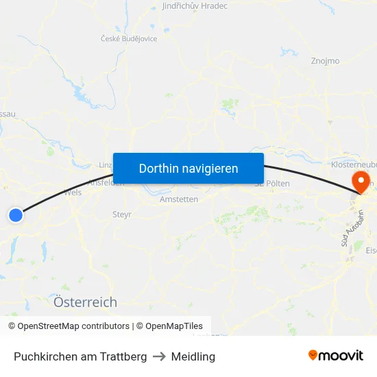 Puchkirchen am Trattberg to Meidling map