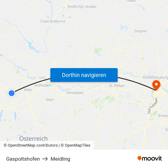 Gaspoltshofen to Meidling map