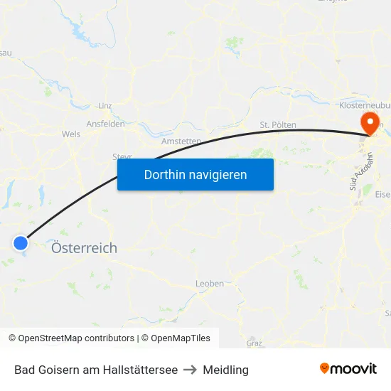 Bad Goisern am Hallstättersee to Meidling map