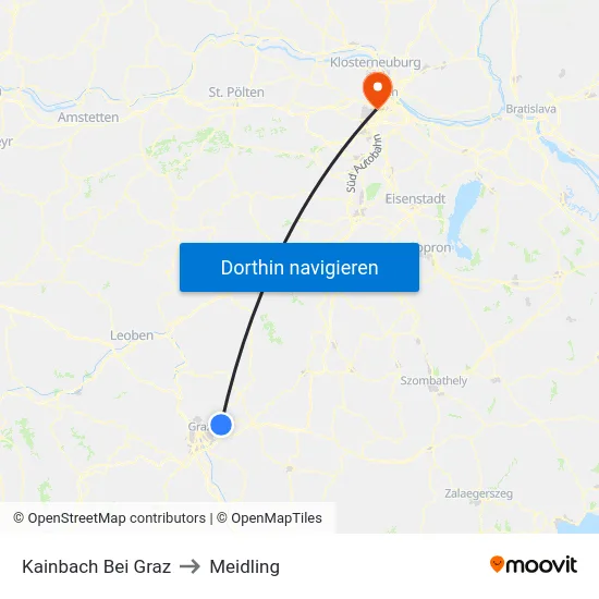 Kainbach Bei Graz to Meidling map