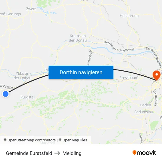 Gemeinde Euratsfeld to Meidling map