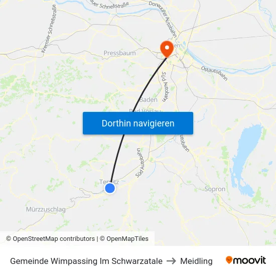 Gemeinde Wimpassing Im Schwarzatale to Meidling map
