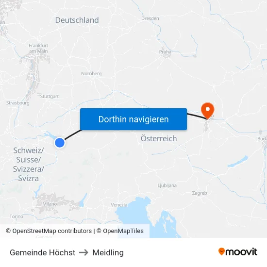 Gemeinde Höchst to Meidling map