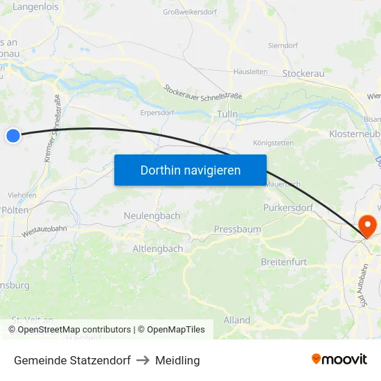 Gemeinde Statzendorf to Meidling map
