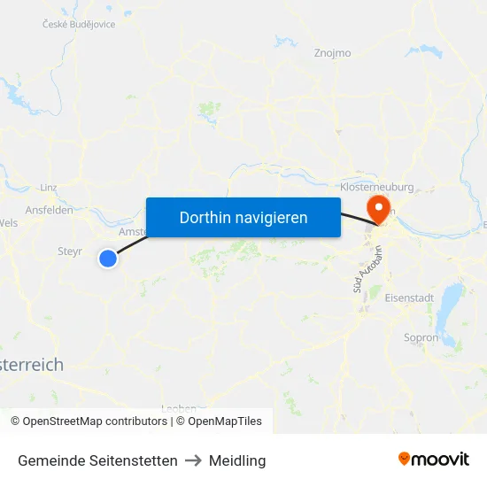 Gemeinde Seitenstetten to Meidling map