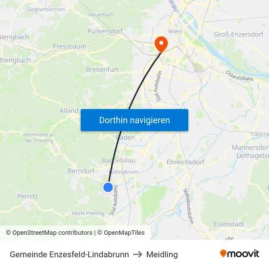 Gemeinde Enzesfeld-Lindabrunn to Meidling map
