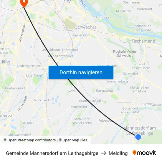 Gemeinde Mannersdorf am Leithagebirge to Meidling map