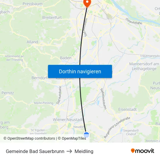 Gemeinde Bad Sauerbrunn to Meidling map