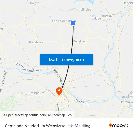Gemeinde Neudorf Im Weinviertel to Meidling map
