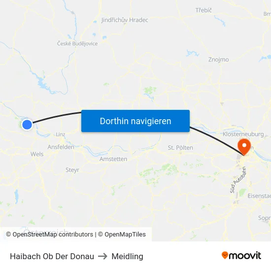 Haibach Ob Der Donau to Meidling map