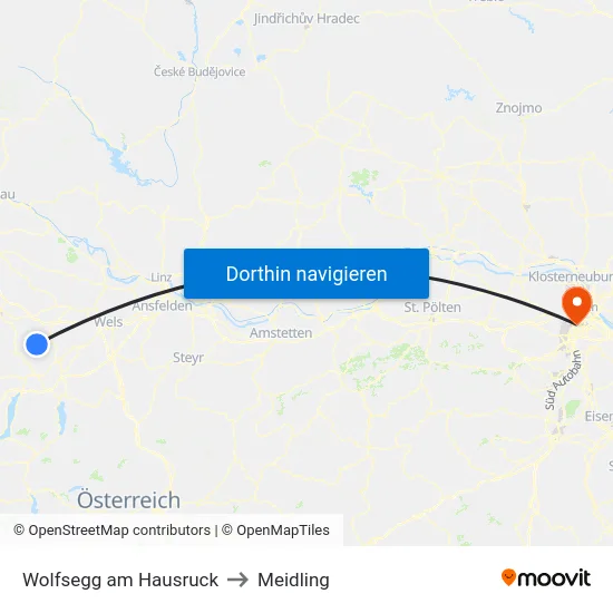 Wolfsegg am Hausruck to Meidling map