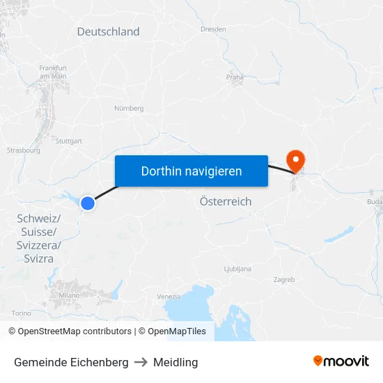 Gemeinde Eichenberg to Meidling map