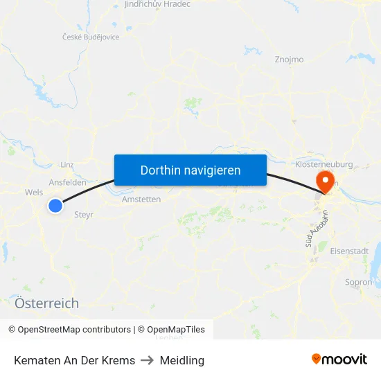 Kematen An Der Krems to Meidling map