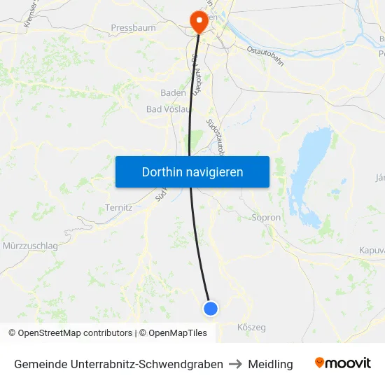 Gemeinde Unterrabnitz-Schwendgraben to Meidling map