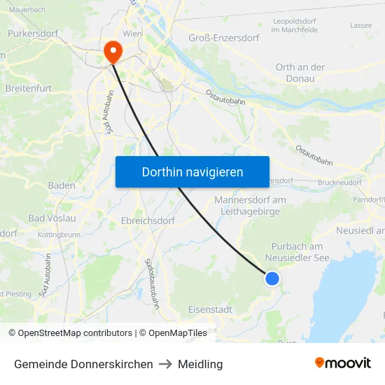 Gemeinde Donnerskirchen to Meidling map