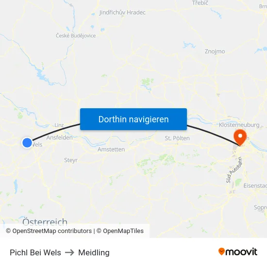 Pichl Bei Wels to Meidling map