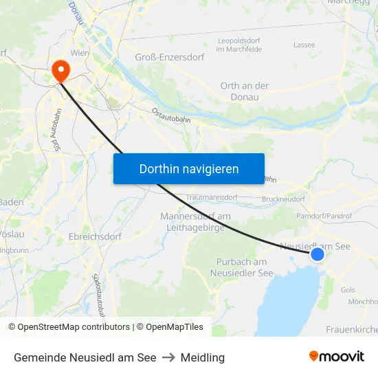 Gemeinde Neusiedl am See to Meidling map