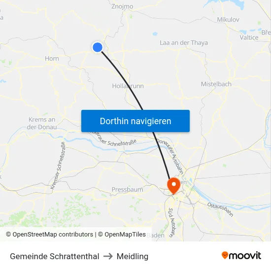 Gemeinde Schrattenthal to Meidling map