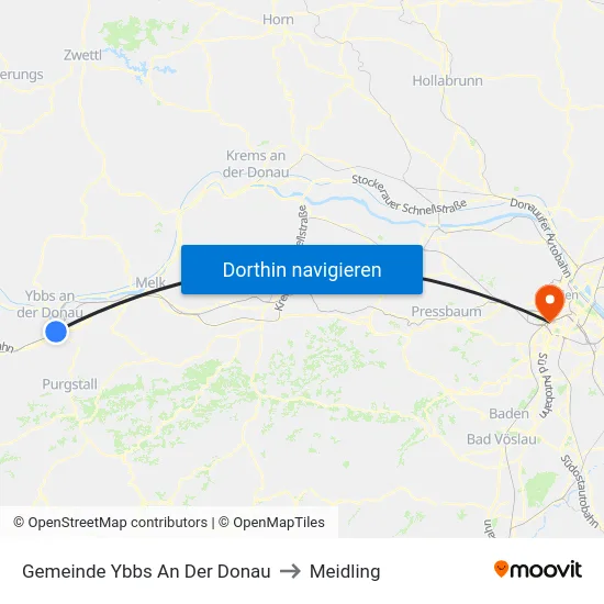 Gemeinde Ybbs An Der Donau to Meidling map