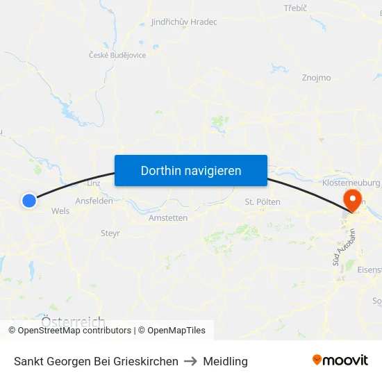 Sankt Georgen Bei Grieskirchen to Meidling map