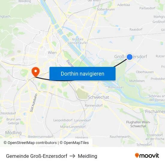 Gemeinde Groß-Enzersdorf to Meidling map
