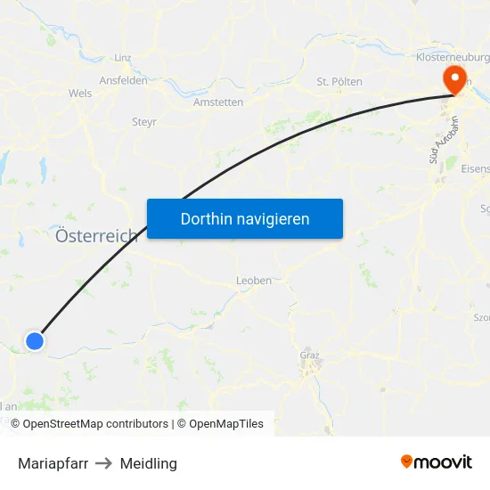 Mariapfarr to Meidling map