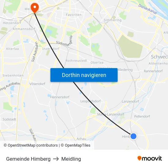 Gemeinde Himberg to Meidling map
