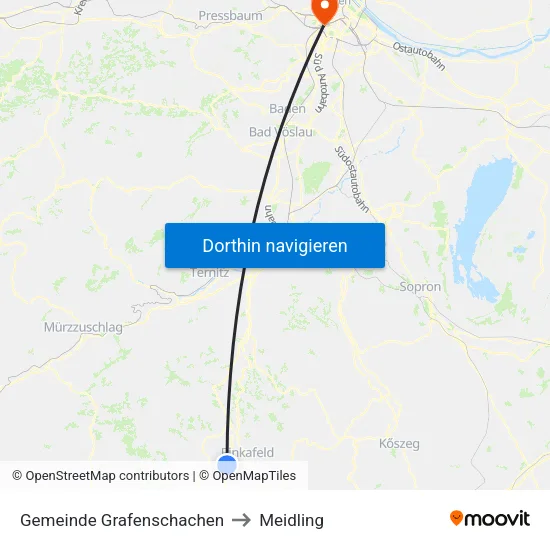 Gemeinde Grafenschachen to Meidling map