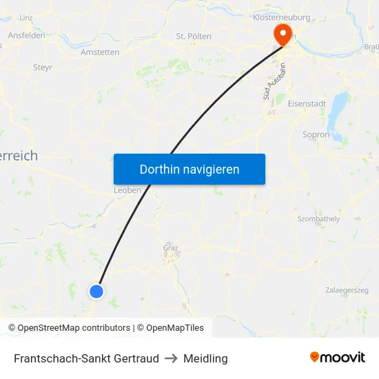 Frantschach-Sankt Gertraud to Meidling map