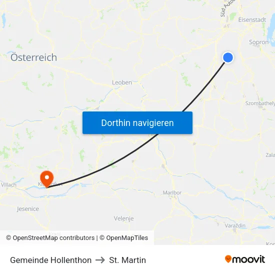 Gemeinde Hollenthon to St. Martin map