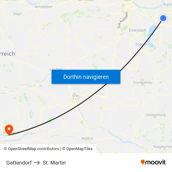 Gattendorf to St. Martin map