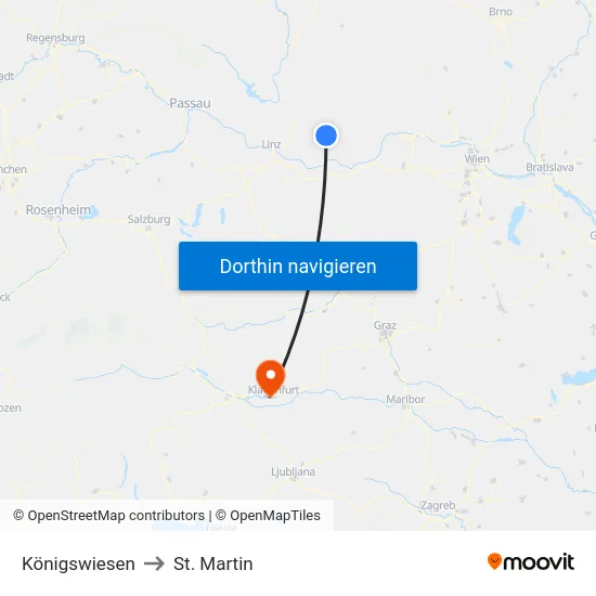 Königswiesen to St. Martin map