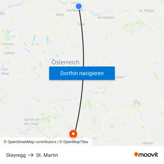Steyregg to St. Martin map