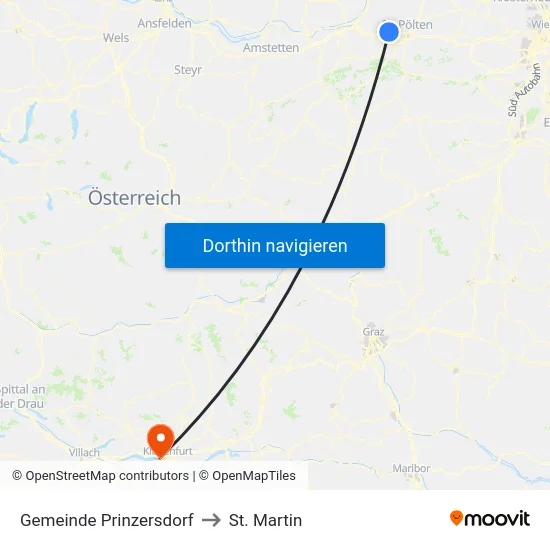 Gemeinde Prinzersdorf to St. Martin map