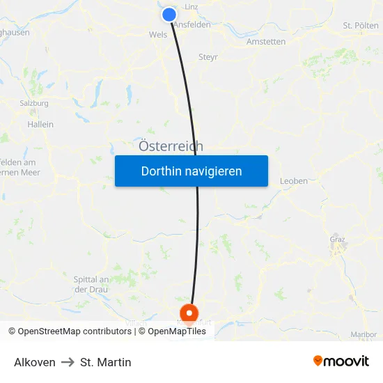 Alkoven to St. Martin map