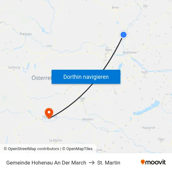 Gemeinde Hohenau An Der March to St. Martin map