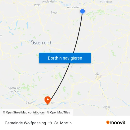 Gemeinde Wolfpassing to St. Martin map