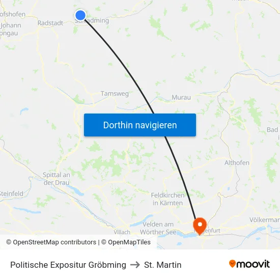 Politische Expositur Gröbming to St. Martin map