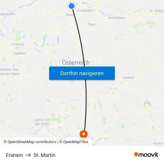 Fraham to St. Martin map