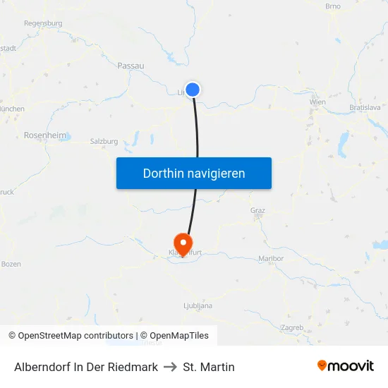 Alberndorf In Der Riedmark to St. Martin map
