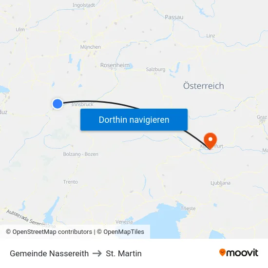 Gemeinde Nassereith to St. Martin map