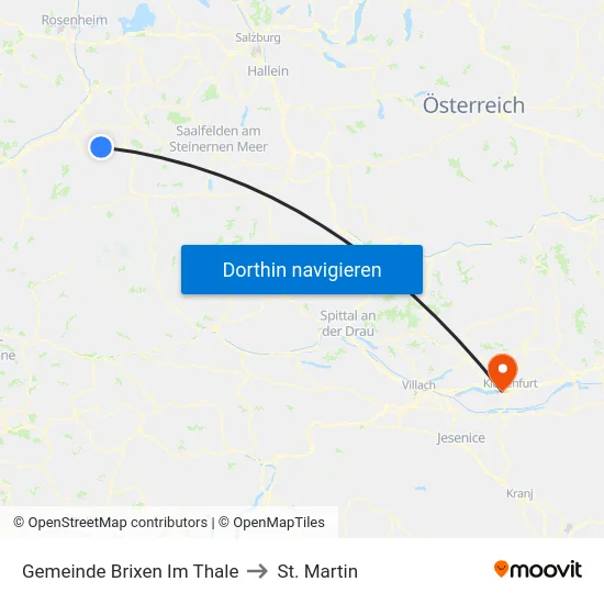 Gemeinde Brixen Im Thale to St. Martin map
