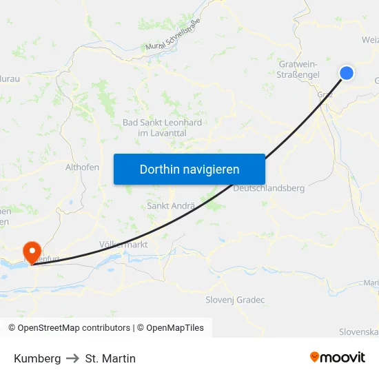Kumberg to St. Martin map