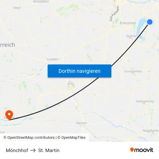 Mönchhof to St. Martin map
