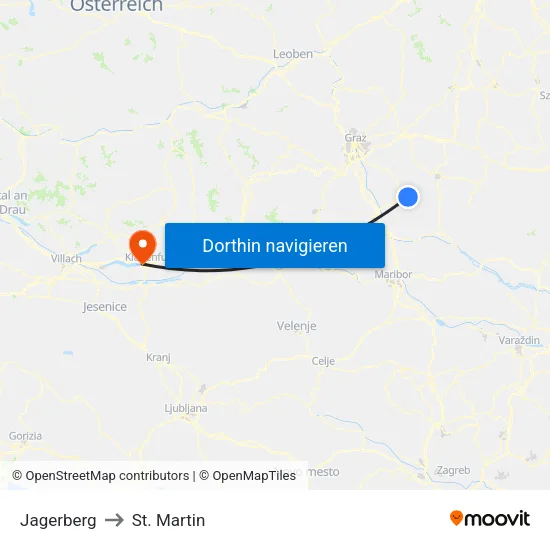 Jagerberg to St. Martin map