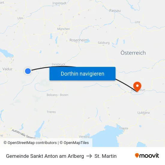 Gemeinde Sankt Anton am Arlberg to St. Martin map